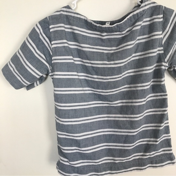 Madewell blue white stripe short sleeve blouse - Picture 5 of 6